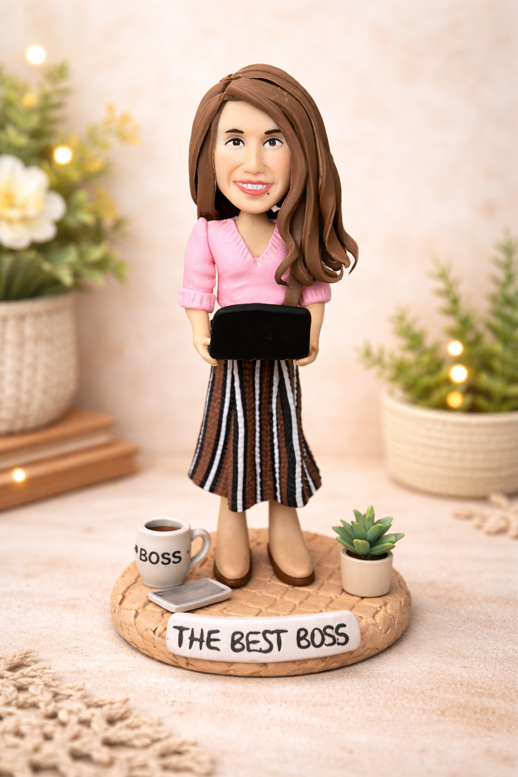 Figura personalizada de mujer ejecutiva hecha a mano regalo original para jefa o compañera de trabajo