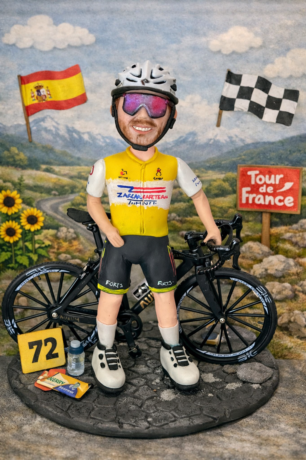 figura personalizada ciclista cartoon regalo para amante del ciclismo