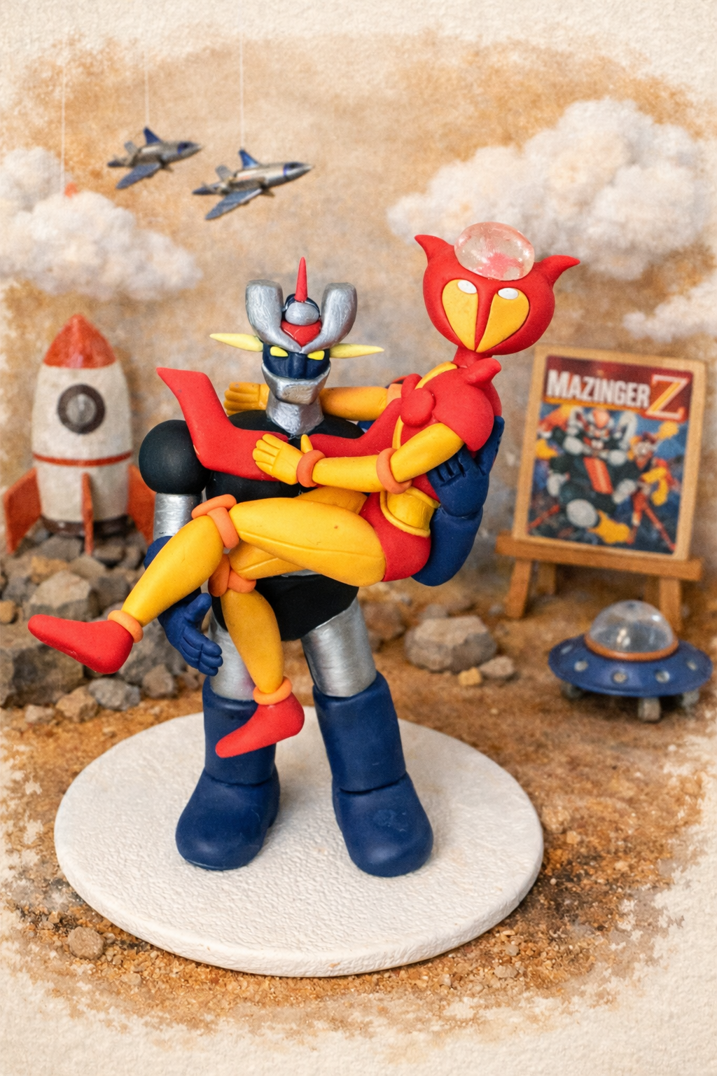 figura personalizada de boda temática robot estilo anime pareja personalizada topper boda friki