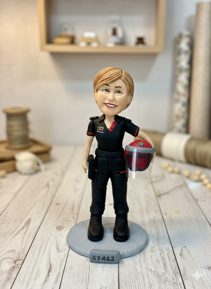 Figura personalizada policía mujer caricatura personalizada regalo policía